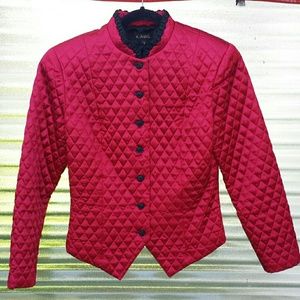 NWOT!! Tailored quilted dark red and black jacket